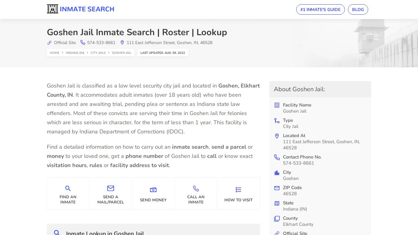 Goshen Jail Inmate Search | Roster | Lookup