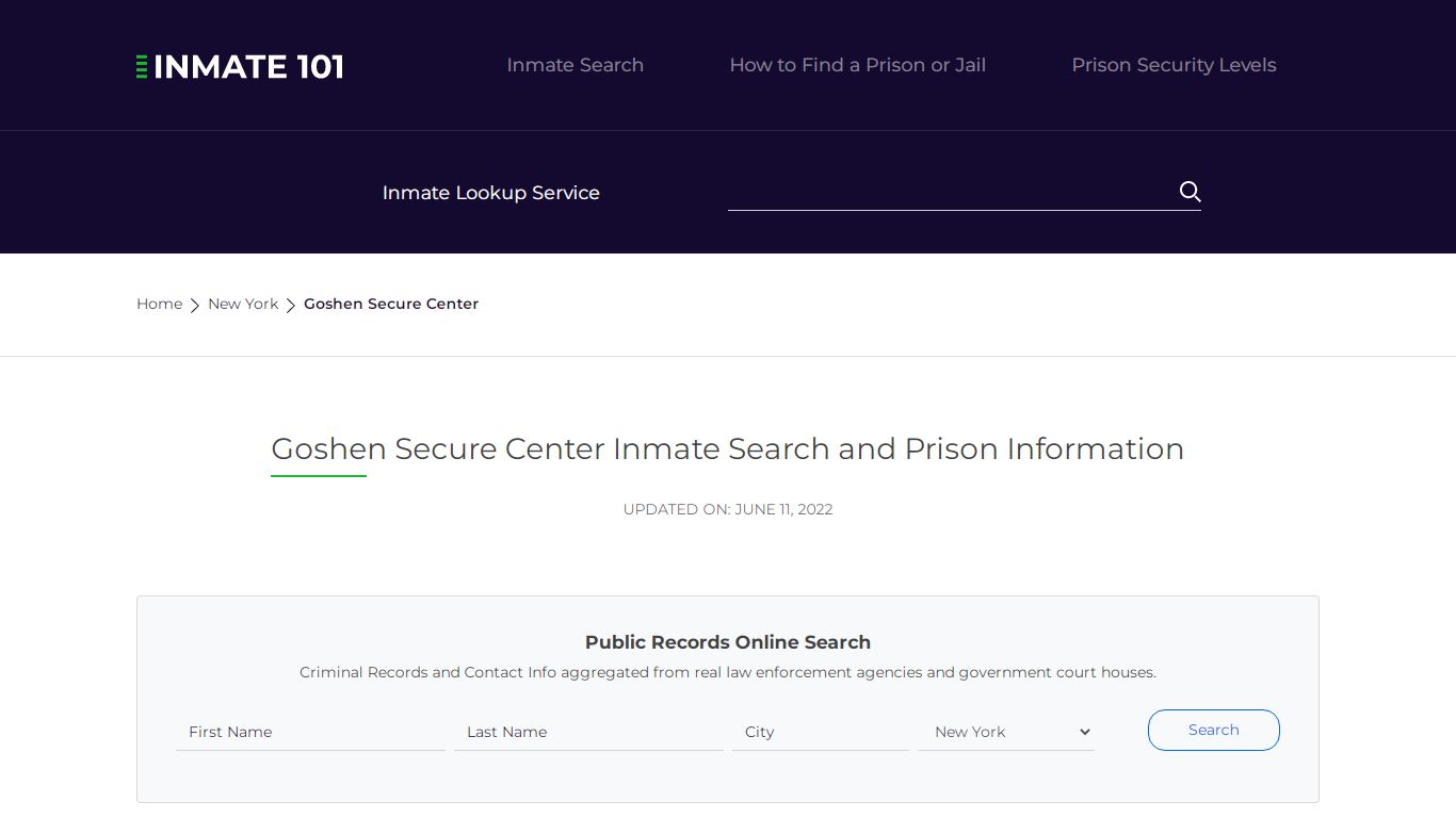 Goshen Secure Center Inmate Search, Visitation, Phone no ...