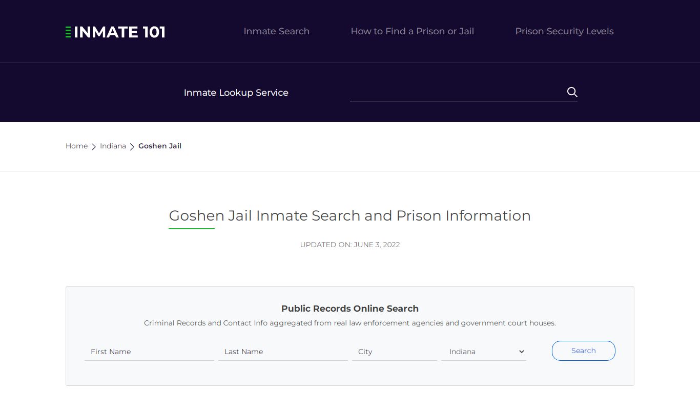 Goshen Jail Inmate Search, Visitation, Phone no. & Mailing ...