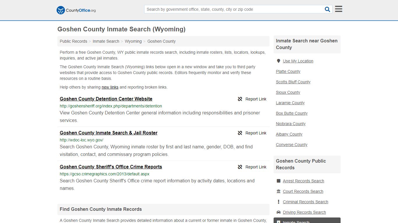 Inmate Search - Goshen County, WY (Inmate Rosters & Locators)